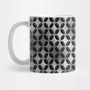 4 Leaf Quatrefoils in Black and Silver Vintage Faux Foil Art Deco Vintage Foil Pattern Mug